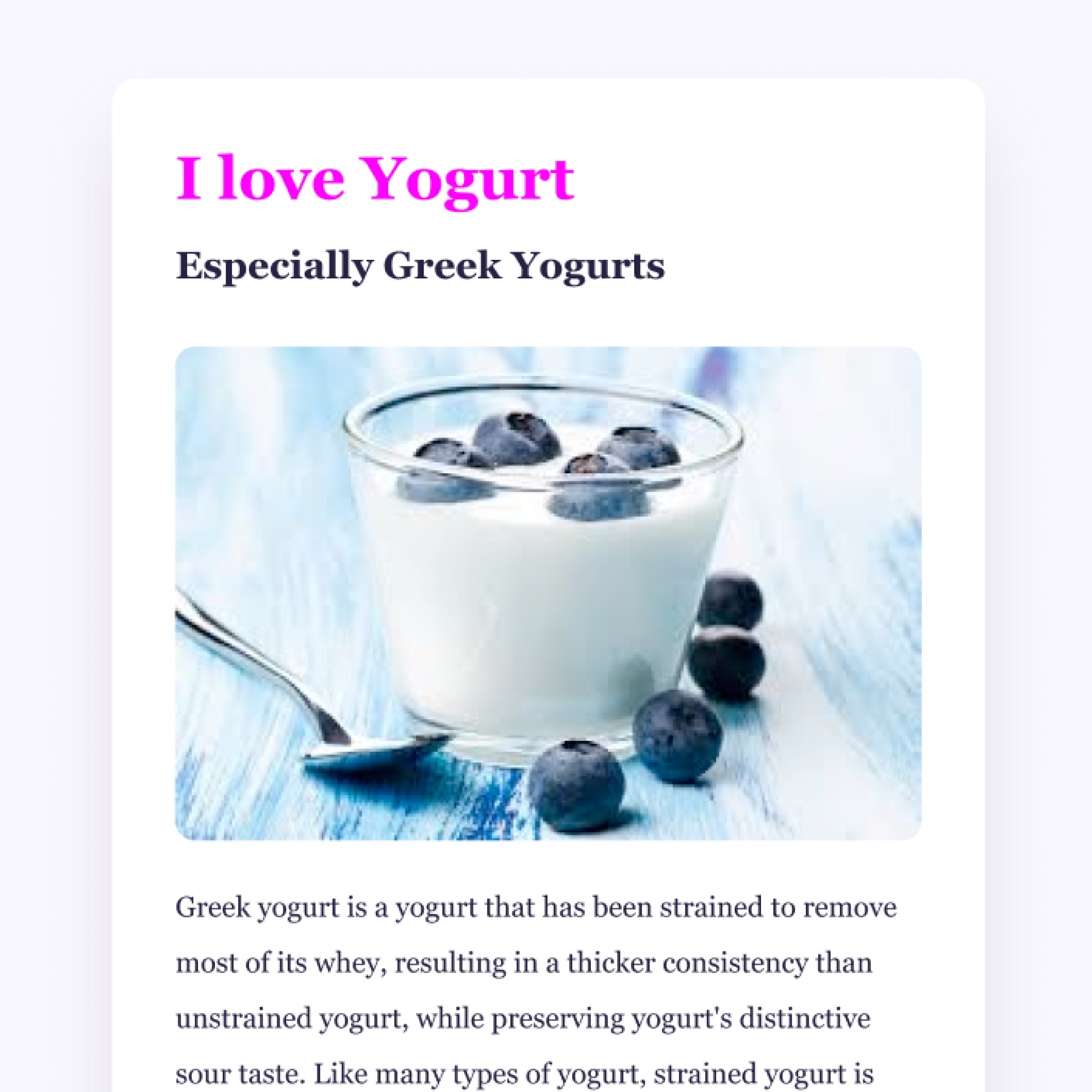 Yogurt Project